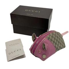 美品 GUCCI グッチ コインケース ピッグ PVC レザー アニマル ピンクのサムネイル