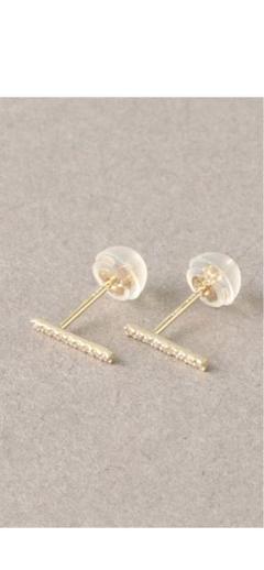 ☆トマチリ様☆Lilas ダイヤ10mmバーピアス K10（両耳） - メルカリ