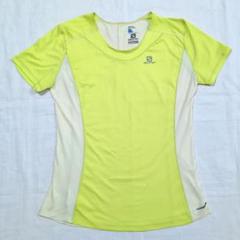 Salomon ライムグリーン Mサイズ Tシャツ ランニング　テニス