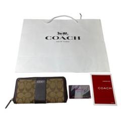 yo34 COACH コーチ 長財布 シグネチャー ブラウン