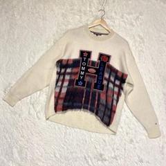 『TOMMY HILFIGER』トミーヒルフィガー（M）ロゴアップリケ セーター