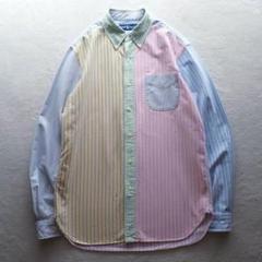 Ralph Lauren マルチカラー ストライプシャツ クレイジーパターン L 美品♪ ラルフローレン クレイジーパターン ストライプシャツ