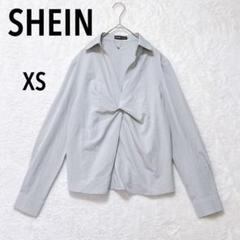 シーイン フロント ねじり クロス シャツ XS 小さいサイズ スキッパー 長袖