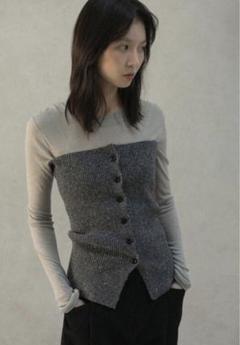 OHOTORO チューブニット チャコール mixed tube knit | OHOTORO
