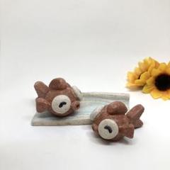 ミニミニ金魚の仲良しセット　小さな夏のインテリア　陶器のオブジェ　置物　窓辺