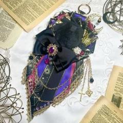 【処分価格】痛ロゼット 缶バッジロゼット ロゼット パープル　紫　天体 星 蝶