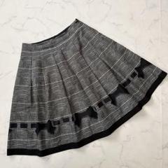 M'S GRACY 清楚 リボンデザイン♡ チェック柄　フレアスカート 40 M'S GRACY 清楚 リボンデザイン チェック柄 フレアスカート 40