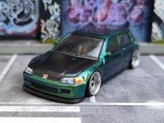 ホットウィールカスタム ホンダ シビック EG6 マジョーラ緑 v☆トミカ改造 ホットウィールカスタム ホンダ シビック EG6 マジョーラ緑 v