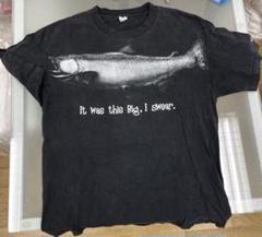 激レア　Tシャツ ブラック ヴィンテージ風 魚モチーフ