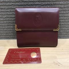 ほぼ未使用 Cartier カルティエ マストライン Wホック財布 ボルドー
