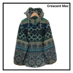 Crescent Max　ウール混パーカー　フーディー　ジップアップ　花柄　長袖
