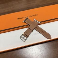 【美品】HERMES レザーバンド ゴールド 38-42mm