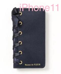 Maison de FLEUR ブランドロゴレースアップiPhone11ケース