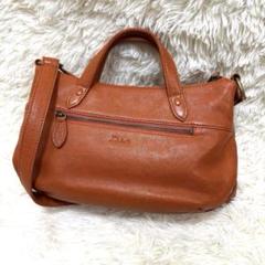 【美品】Dakota ショルダーバッグ レザー シボ加工 ブラウン 2wayのサムネイル