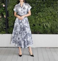 良品】Christian Dior サマーニットワンピース オレンジ 半袖