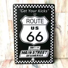 ブリキ看板☆ ROUTE66 ルート66 メインストリート US 2