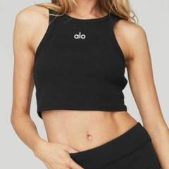 alo yoga クロップド リブ タンクトップ 黒M alo yoga クロップド リブ タンクトップ 黒M - メルカリ