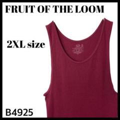 古着 フルーツオブザルーム リブタンクトップ ノースリーブ ボルドー 2XL