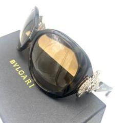 【 良品 】 ブルガリ　サングラス　ラインストーン　べっ甲　ブラウン　ケース付き BVLGARI サングラス8126 ディーヴァ ラインストーン べっ甲