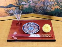 古伊万里　金襴手　橘に花鳥紋の図　豆皿　手塩皿　F222AS-fbtd 古伊万里 金襴手 橘に花鳥紋の図 豆皿 手塩皿 F222AS-fbtd