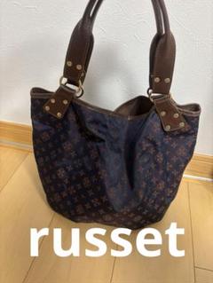 【美品】 ラシット カラーハンドルバッグ(S) 持ち手レザー 総柄 ナイロン 2025年最新】russet ラシット カラーハンドルバッグの人気