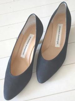 ☆Hiroko Koshino ☆黒 スエード パンプス23.5㌢