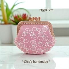 ミナペルホネン　がま口ポシェット　スマイルフラワー　ネイビー　ハンドメイド ミナペルホネンsmile flowerがま口ポシェット❗️ - メルカリ
