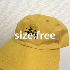 帽子、キャップ、stussy、ステューシーキャップ、黄色キャップ【ほぼ未使用】