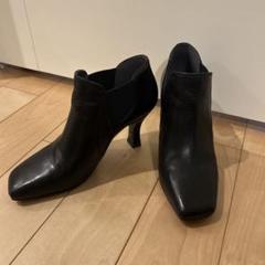 mode et jacomo 黒レザーアンクルブーツ スクエアトゥ