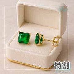 138Pf1【スクエア】ピアス　オレンジサファイア　四角　S925　K14コート 138Pf1【スクエア】ピアス オレンジサファイア 四角 S925 K14