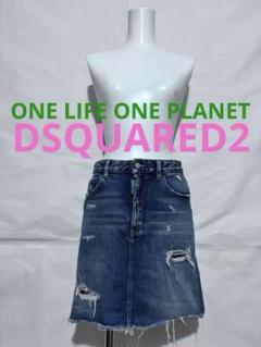 [新品未使用タグ付き] DSQUARED2 デニム　ダメージ加工　ミニスカート 2025年最新】DSQUARED2 レディース ミニスカートの人気アイテム