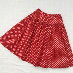ピンクハウス　ロングスカート　ペチコート　赤レッド　花柄　可愛い PINK HOUSE ピンクハウス PINKHOUSE 籠盛り イチゴ プリント