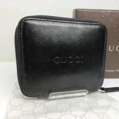 034✨GUCCI✨グッチ コインケース ヴィンテージロゴ レザー ブラック 黒 GUCCI グッチ コインケース レザー ブレスレット プレート付