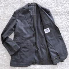 極美品✨ikka サマースーツ グレンチェック ストレッチ 洗える グレー L