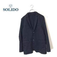 (857)SOLIDO ソリード テーラード ジャケット ストレッチ 黒 857)SOLIDO ソリード テーラード ジャケット ストレッチ 黒