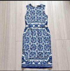 美品 Dolce&Gabbana 美シルエット 花柄 マヨルカ ドレス