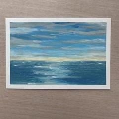 タイトル「青派」オイルパステル画　絵画　青い絵 タイトル「青派」オイルパステル画絵画青い絵