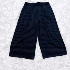 ROPE ロペ ストライプ ワイドパンツ 38 ネイビー