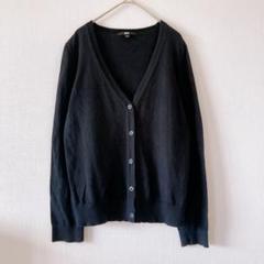 ユニクロUNIQLO 長袖カーディガン Vネック M 黒 冷房対策 羽織4625のサムネイル
