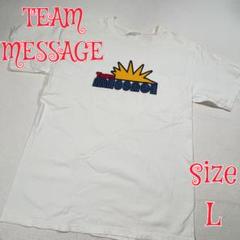 TEAM MESSAGE レトロロゴプリントTシャツ　ホワイト　L位　メッセージ