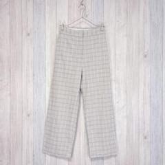 【Ballsey】ストレートパンツ チェック柄 オフィスカジュアル 麻混 S