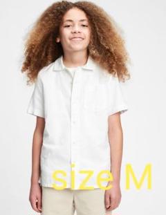 ギャップキッズ　gap kids 半袖　リネンシャツ　 白シャツ
