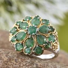 指輪 リング 上品 プレゼント フラワー 花 ゴールド おしゃれ グリーン 緑