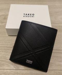 TAKEO KIKUCHI 二つ折り財布 ブラック 72025 TAKEO KIKUCHI タケオキクチ 財布 二つ折り 本革 オイスター