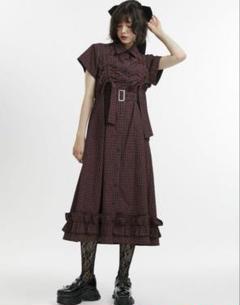 jouetie ギャザーリボンロングシャツワンピース