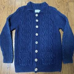 スコットランド製　インバーアラン　3A デニムヤーン　インディゴ　M 38 INVERALLAN / インバーアラン】 3A Cotton Denim Cardigan 入荷