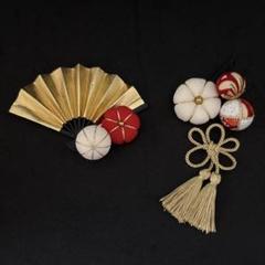 髪飾り　扇子　房　和玉　梅の花　成人式　七五三　卒業式　お祭り　縮緬髪飾り