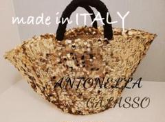 antonella galasso スパングルかごバッグ　イタリア製　ほぼ新品 antonella galasso スパングルかごバッグイタリア製ほぼ新品