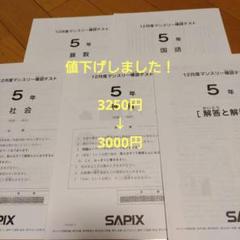 2023年SAPIX 5年生 12月マンスリー確認テスト
