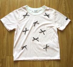 【即日発送!!】BISKEE リボン付きTシャツ ピンク M(160cm)